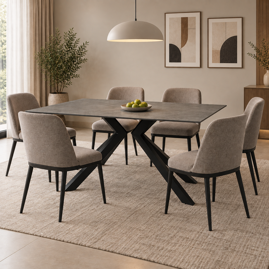 Kya Black Sintered Stone Top Dining Table – view 2