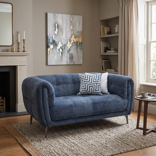 Ideal Home 'Sienna' Hudson Ocean Blue Fabric Cuddler Chair