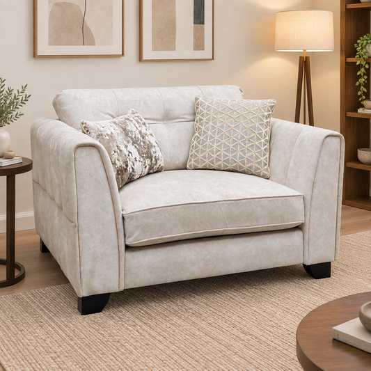 Mariah Dapple Ivory-Tri Brass Insert Velvet Fabric Classic Back Snuggler Chair – view 2