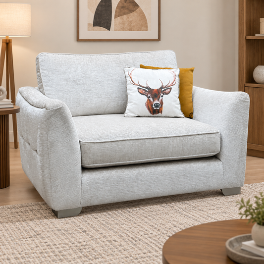 Boujee Lustro Dove Grey Ct Fabric Snuggler Chair – view 2