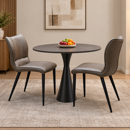 'Murcia' Antiqued Olive Green Pair of Dining Chairs