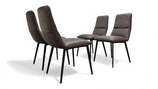 Bodahl ‘Odin’ Set of 4 Dark Grey Faux Leather Dining Chairs