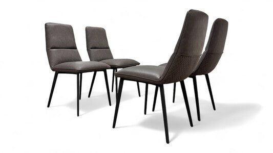 Bodahl ‘Odin’ Set of 4 Dark Grey Faux Leather Dining Chairs