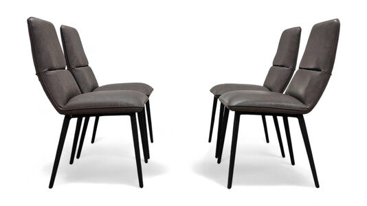 Bodahl ‘Odin’ Set of 4 Dark Grey Faux Leather Dining Chairs