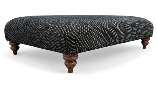 Boutique ‘Brando’ Wicker Ebony Large Fabric Footstool