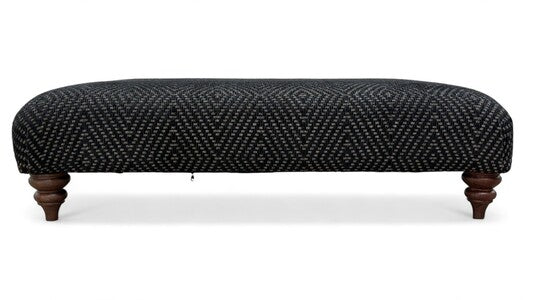 Boutique ‘Brando’ Wicker Ebony Large Fabric Footstool