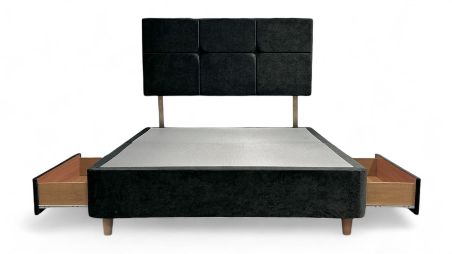 ‘Castello’ Umbra King with 2 Drawers