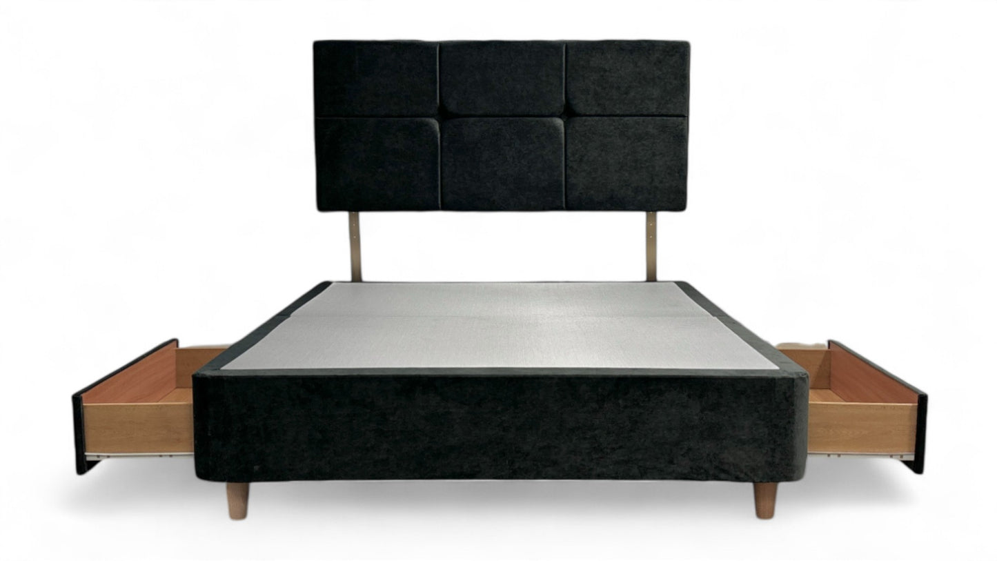 ‘Castello’ Umbra King with 2 Drawers