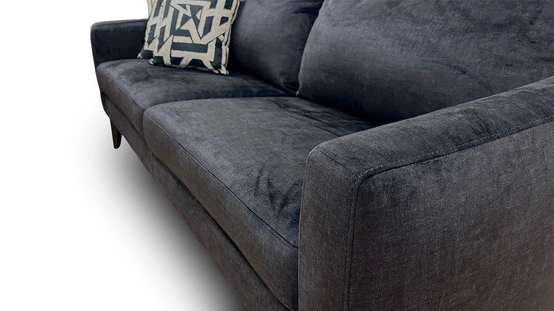 'Oslo' Black Vogue Italian Velvet 3 + 2 Seater Sofa Set