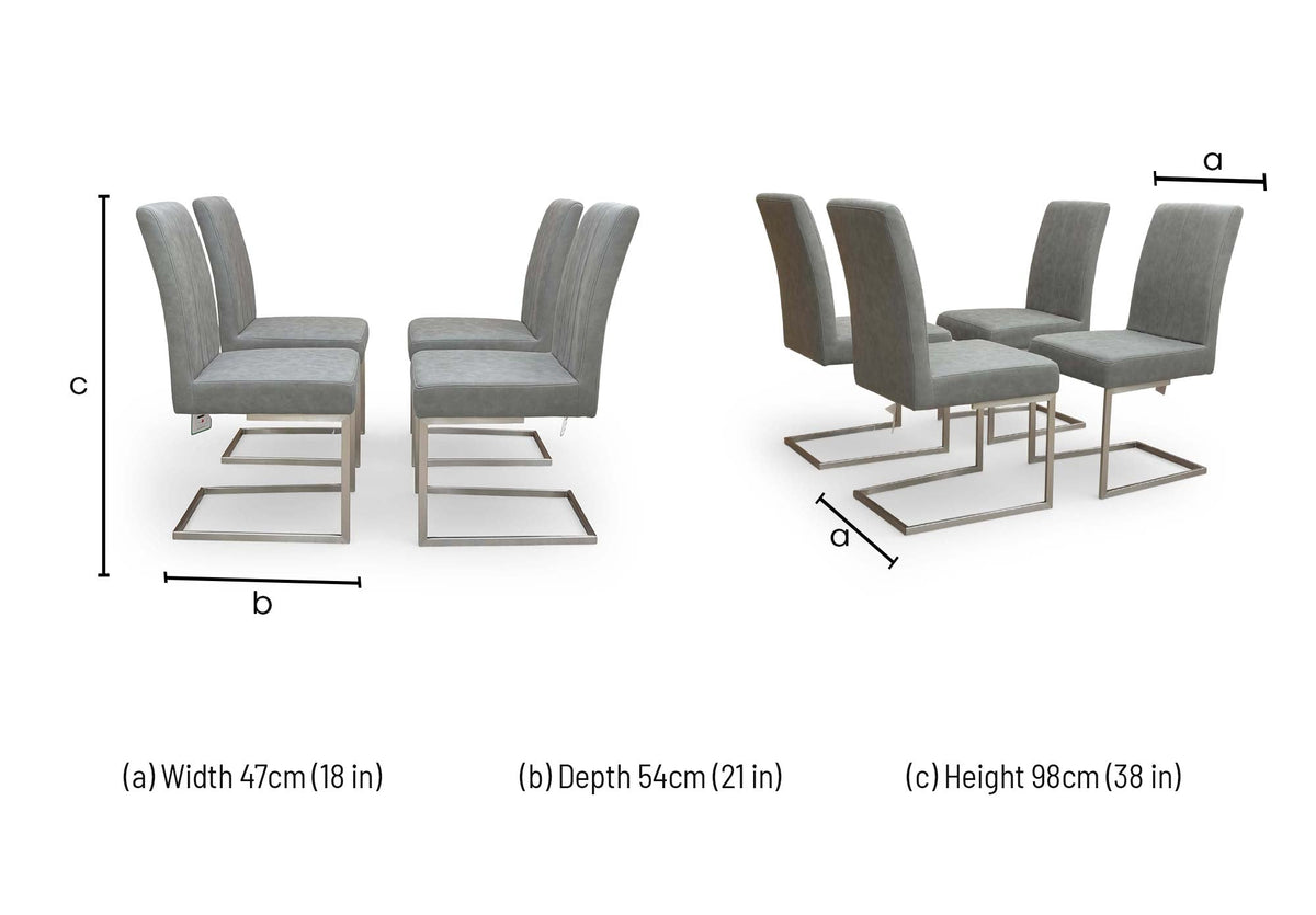 'Grigio' Grey Upholstery Dining Chairs - Set of 4 Furniture Village