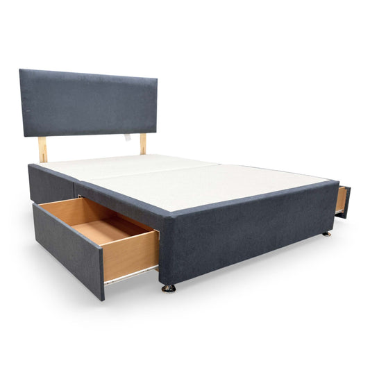 'Roma' Venice Carbon Fabric Headboard + 2 Draw Divan Base - Double Highgrove