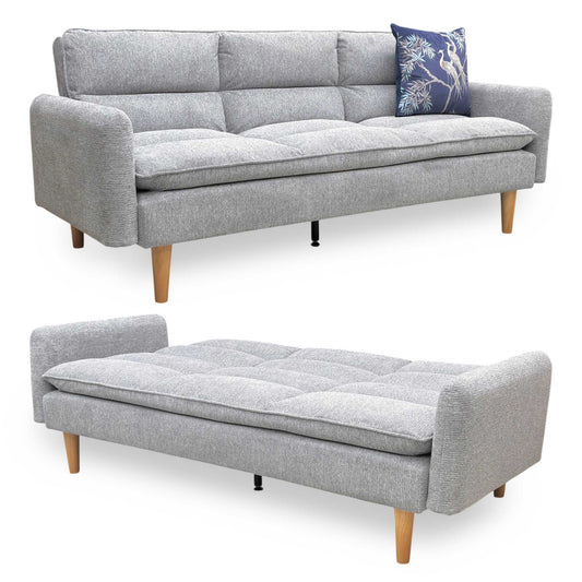 'Cosy' Rest Chenille Effect Light Grey Sofa Bed Direct From Manufacturer