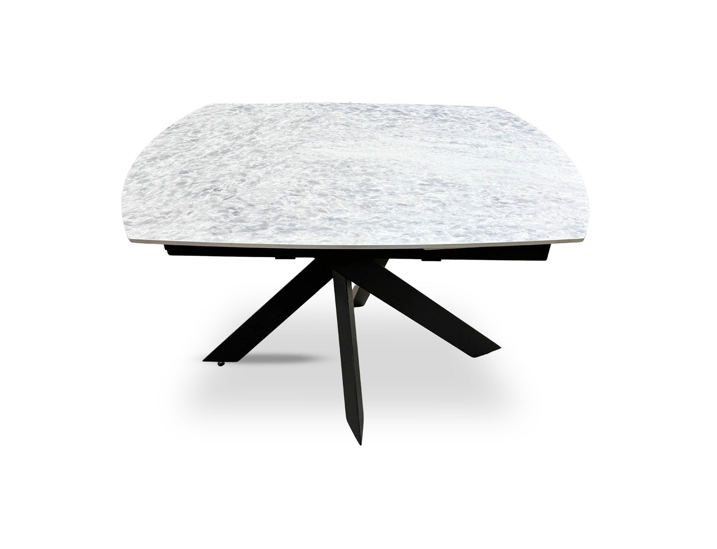 ‘Warrior’ Crystal White Sintered Stone Extending Dining Table