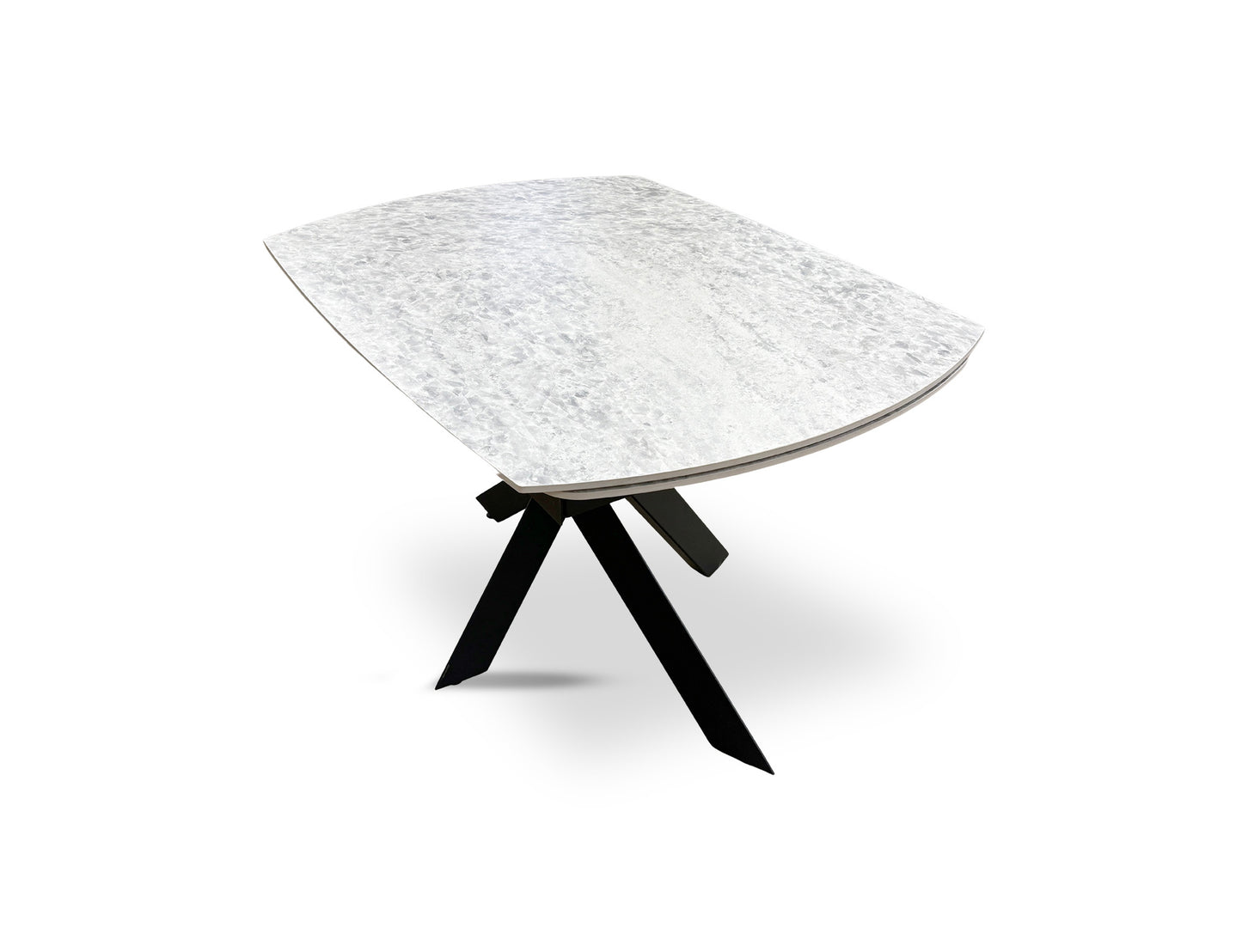‘Warrior’ Crystal White Sintered Stone Extending Dining Table