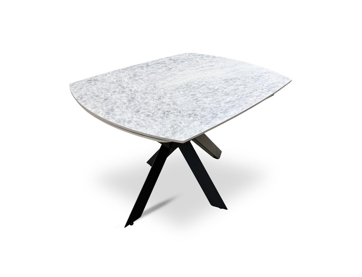 ‘Warrior’ Crystal White Sintered Stone Extending Dining Table