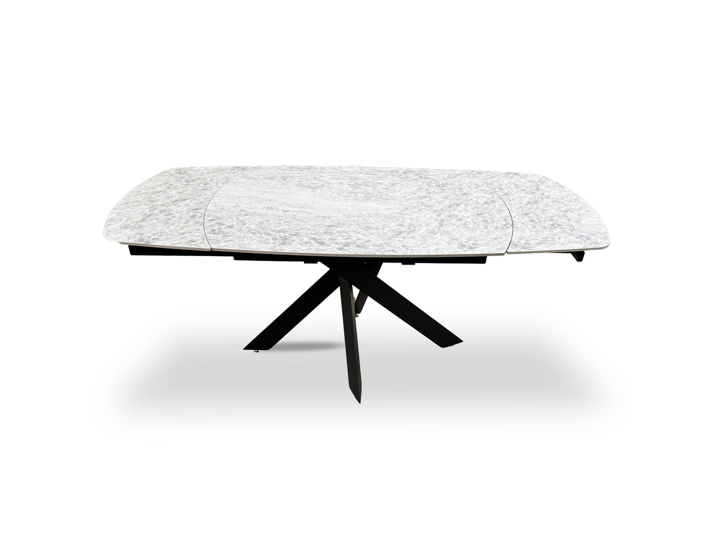 ‘Warrior’ Crystal White Sintered Stone Extending Dining Table
