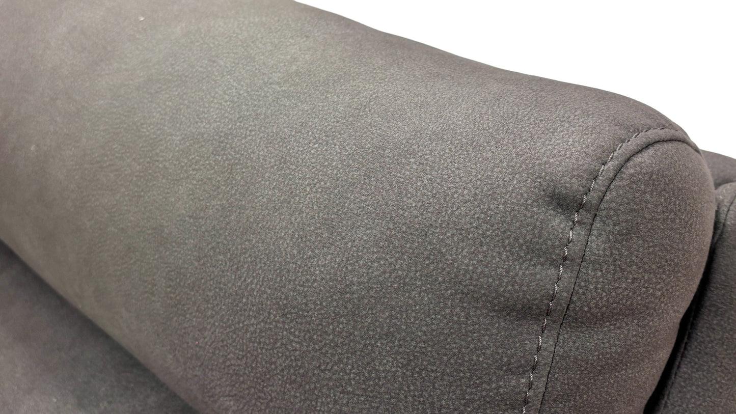 ‘Cinemax' Nappa Grey Media Fabric Power Recliner Chair with Power Headrest