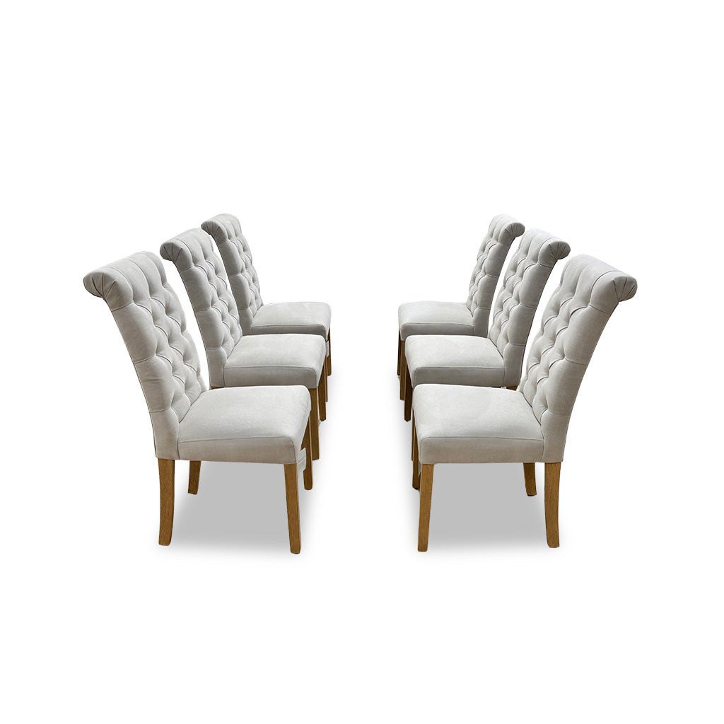 Furnitureland ‘Hamilton’ Taupe Fabric Dining Chairs - Set of 6