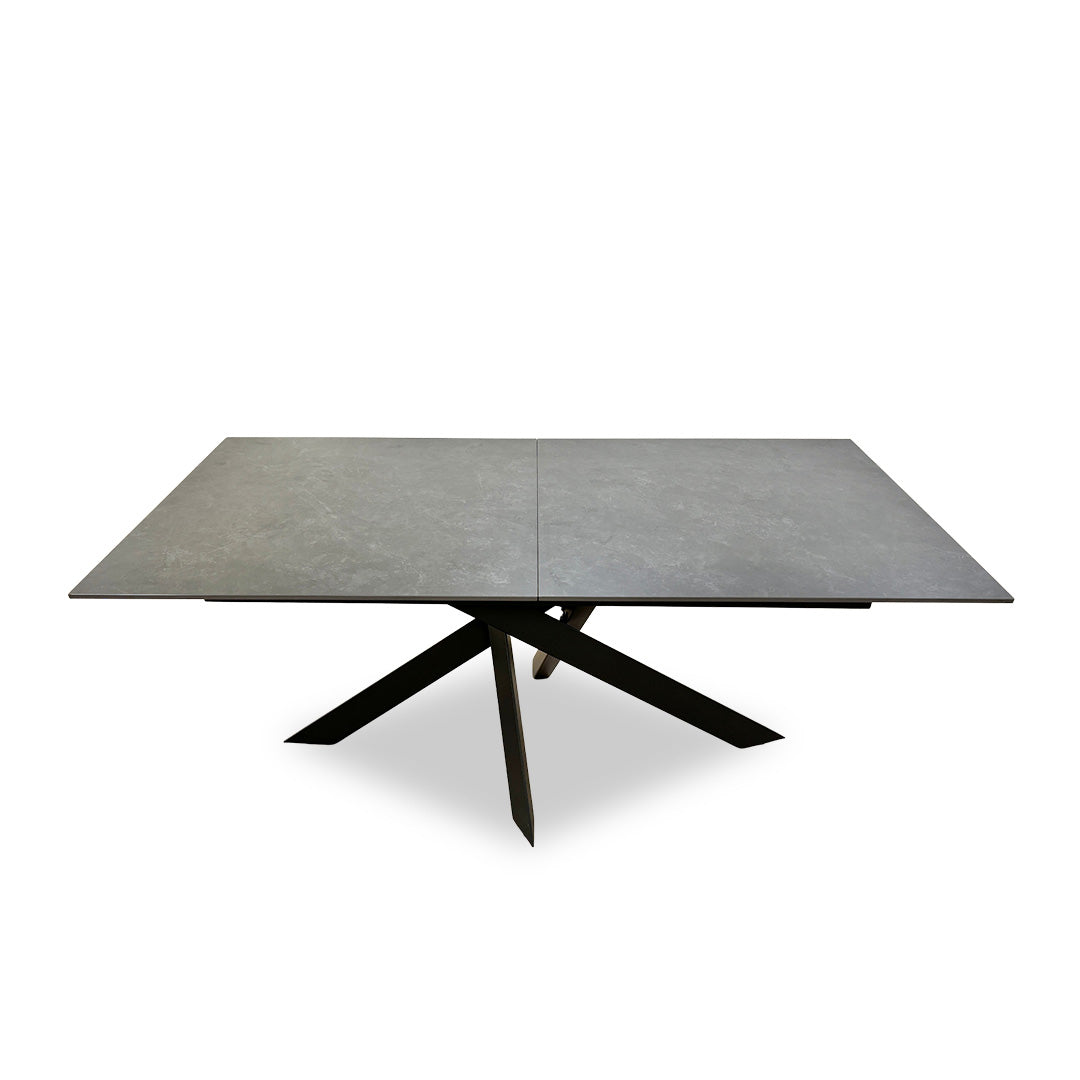 'Warrior' Grey Sintered Stone Extending Dining Table