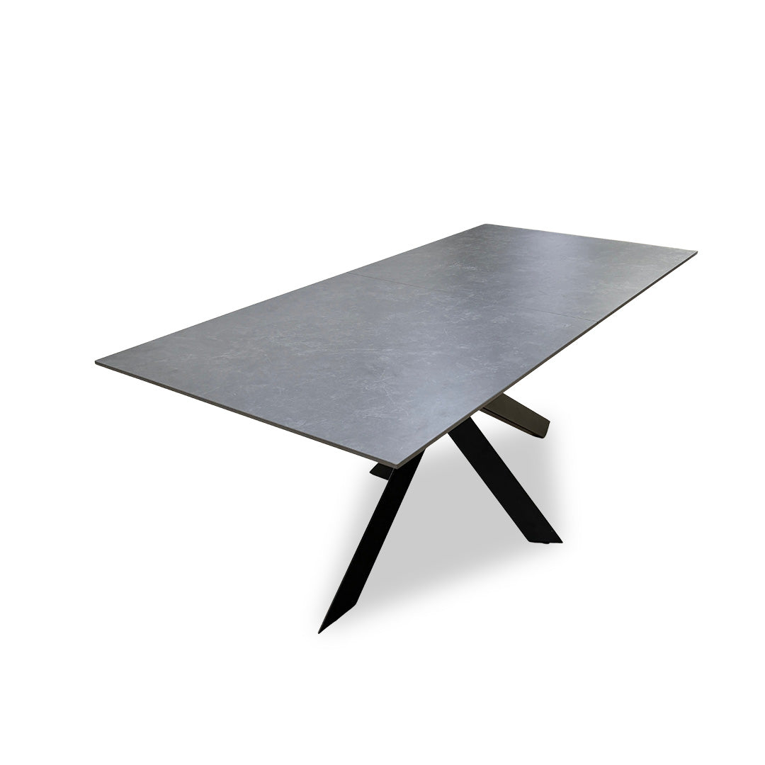 'Warrior' Grey Sintered Stone Extending Dining Table
