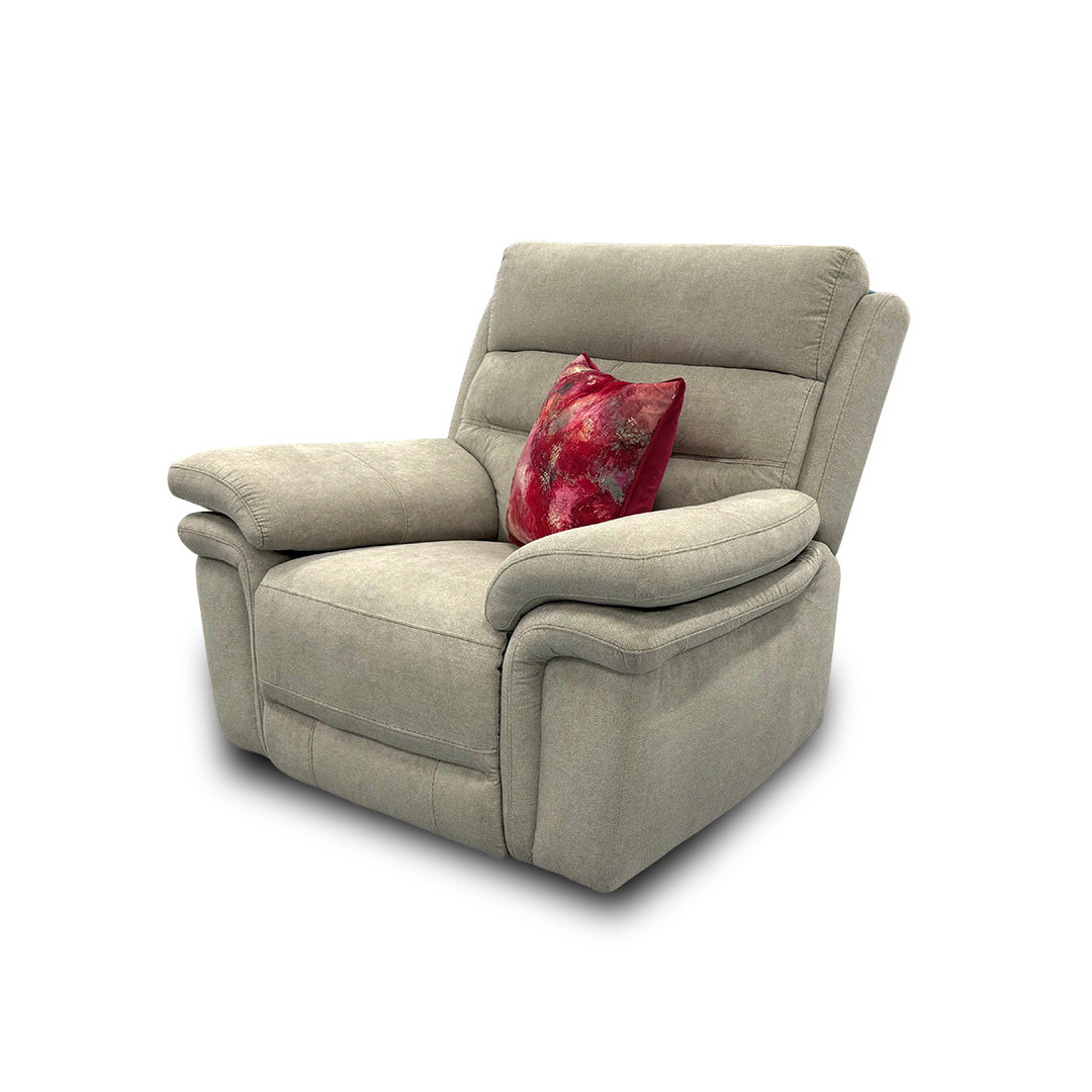 ‘Berlin’ Rosy Light Grey Rs-0102 Fabric Power Recliner Chair