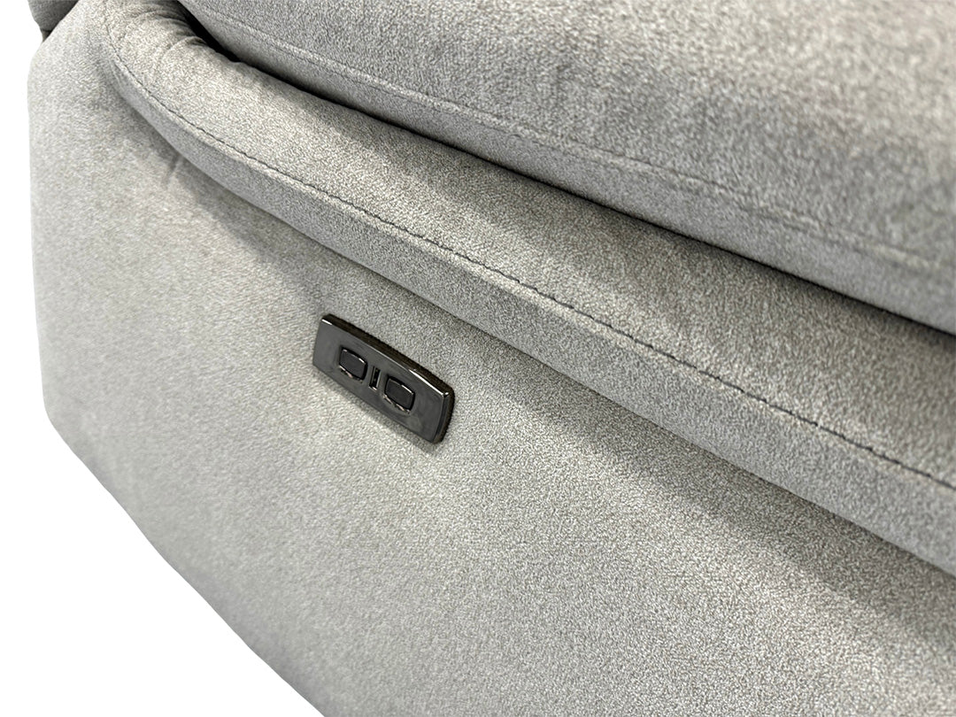 ‘Berlin’ Rosy Light Grey Rs-0102 Fabric Power Recliner Chair