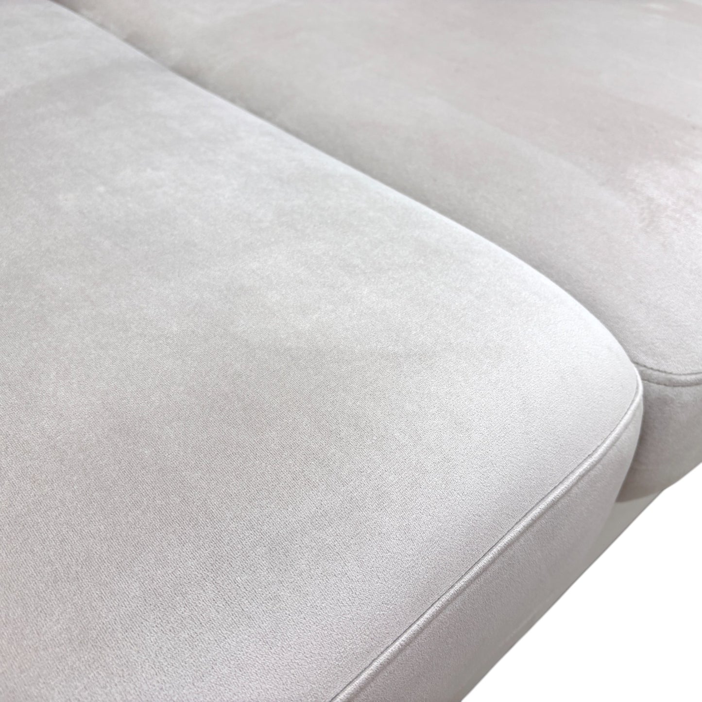 'Plush' Stone Sensual Velvet Formal Back 4 Seater Sofa
