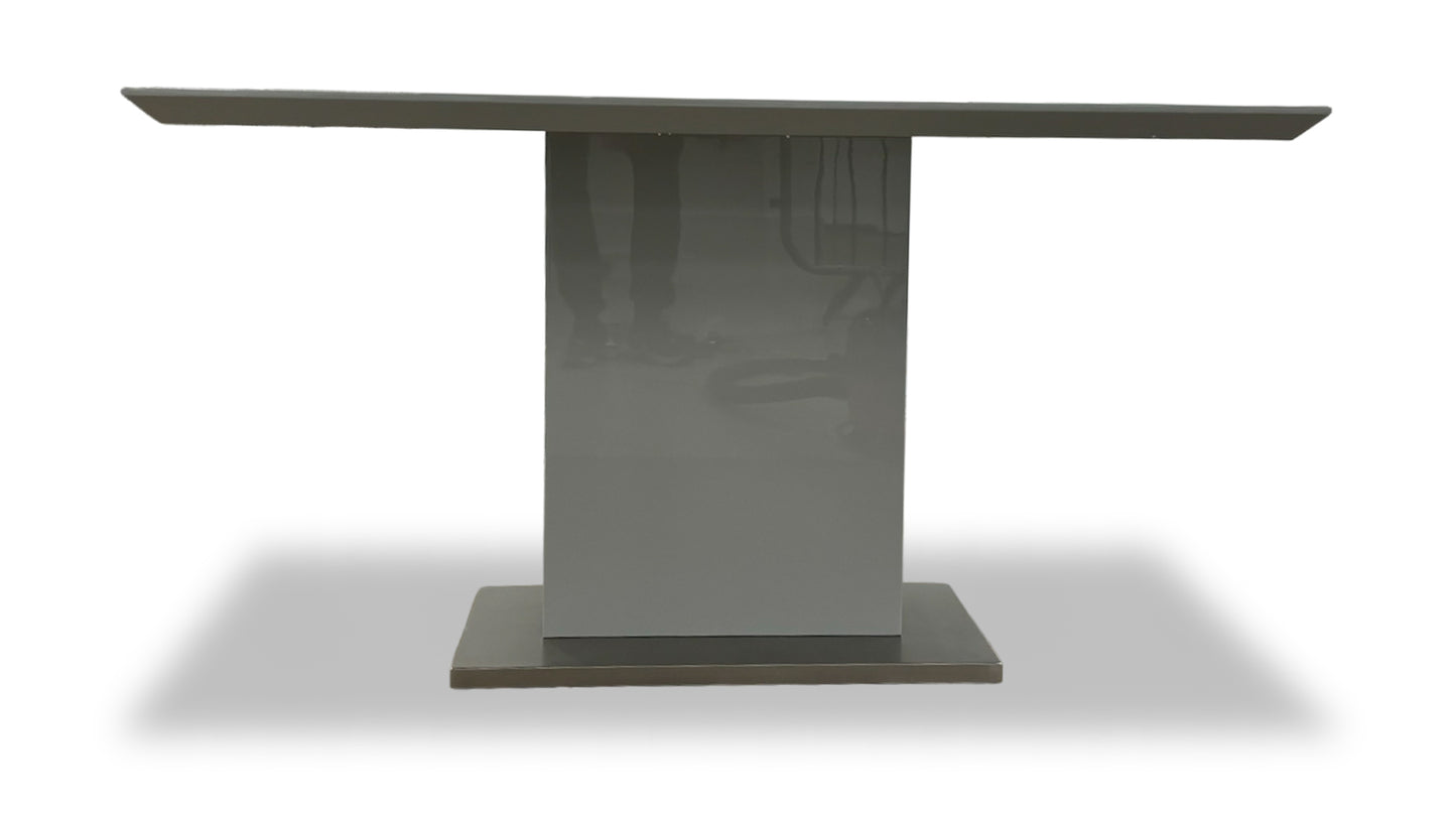 'Grigio' Glossy Marble-effect Fixed Dining Table
