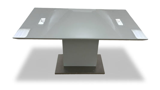 'Grigio' Glossy Marble-effect Fixed Dining Table