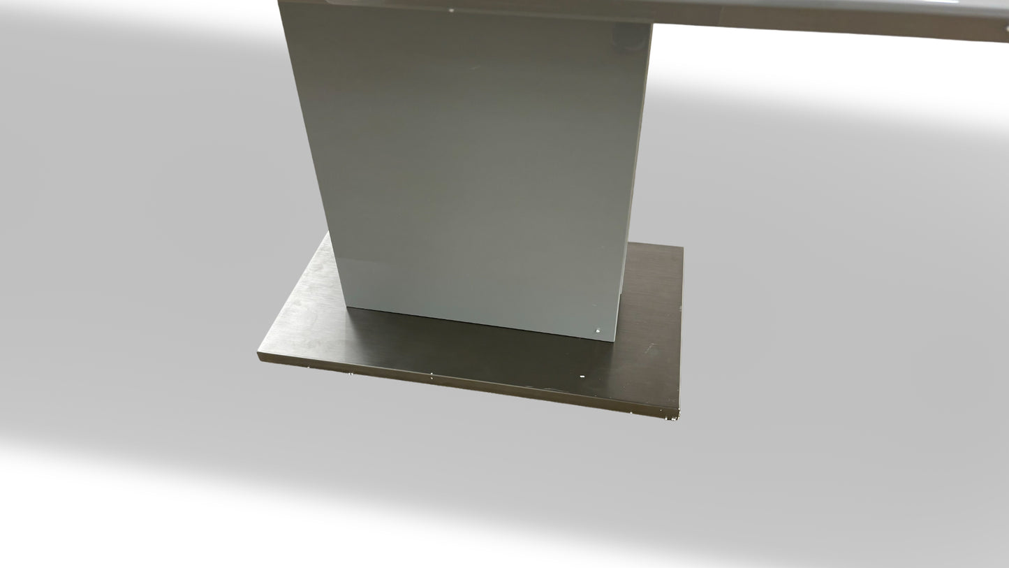 'Grigio' Glossy Marble-effect Fixed Dining Table