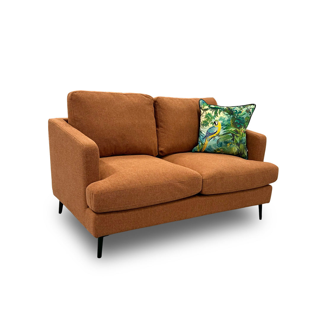 ‘Jasper’ Burnt Orange Fabric 2 Seater Sofa