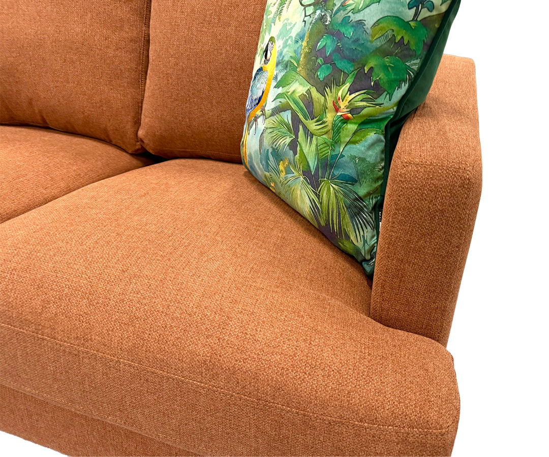 ‘Jasper’ Burnt Orange Fabric 2 Seater Sofa