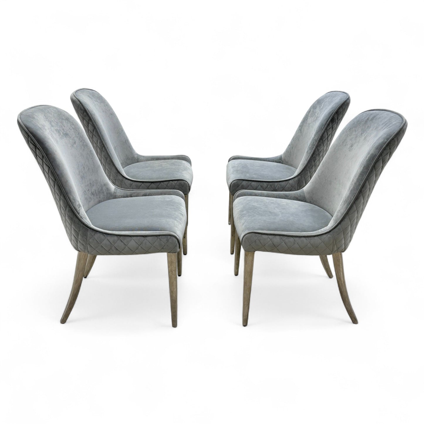 ‘Gabana’ Set of 4 Stone Velvet Dining Chairs