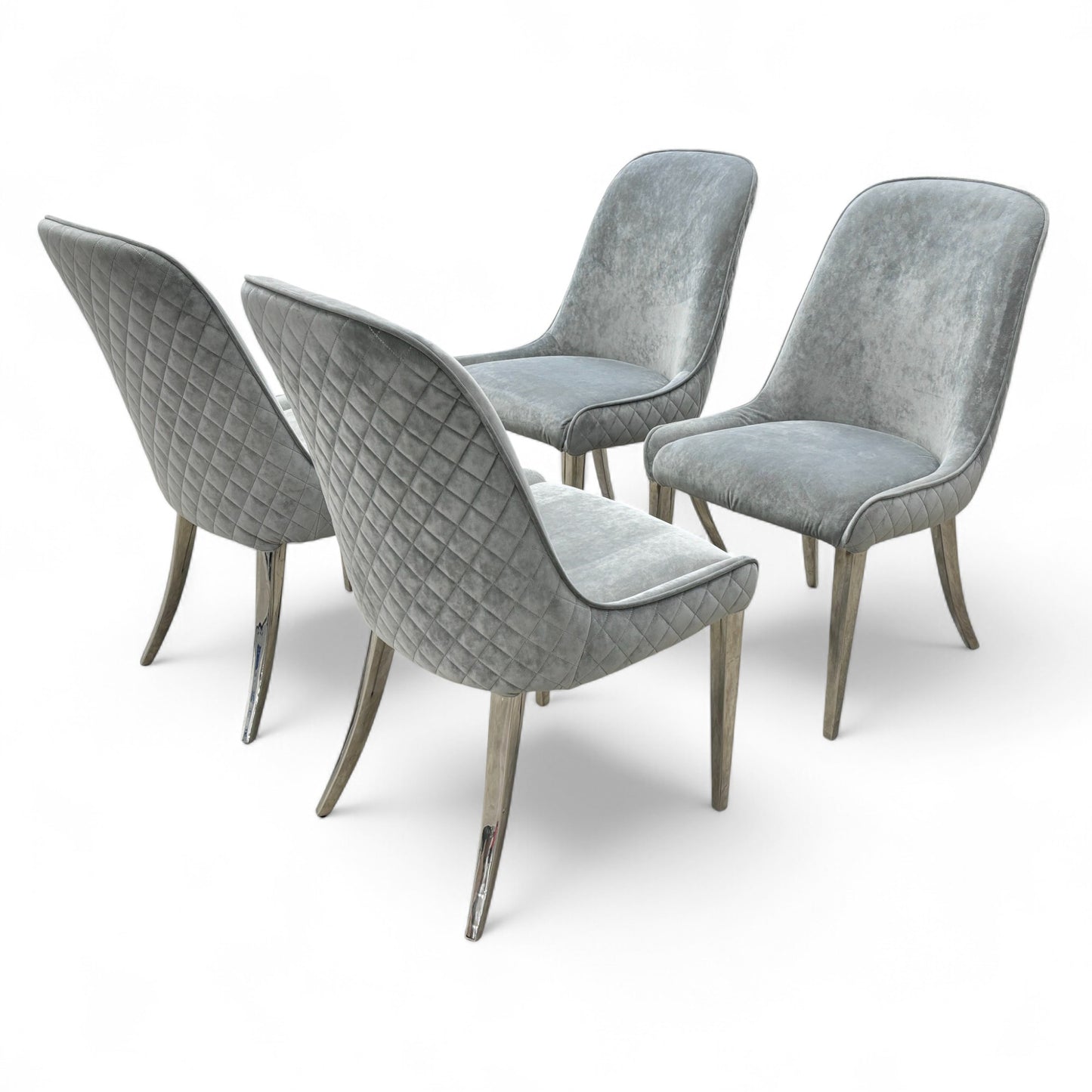 ‘Gabana’ Set of 4 Stone Velvet Dining Chairs