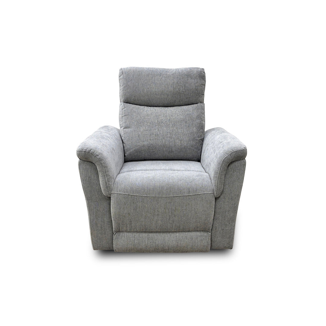 'Maude' Grey Tight Weave Fabric Power Recliner Chair