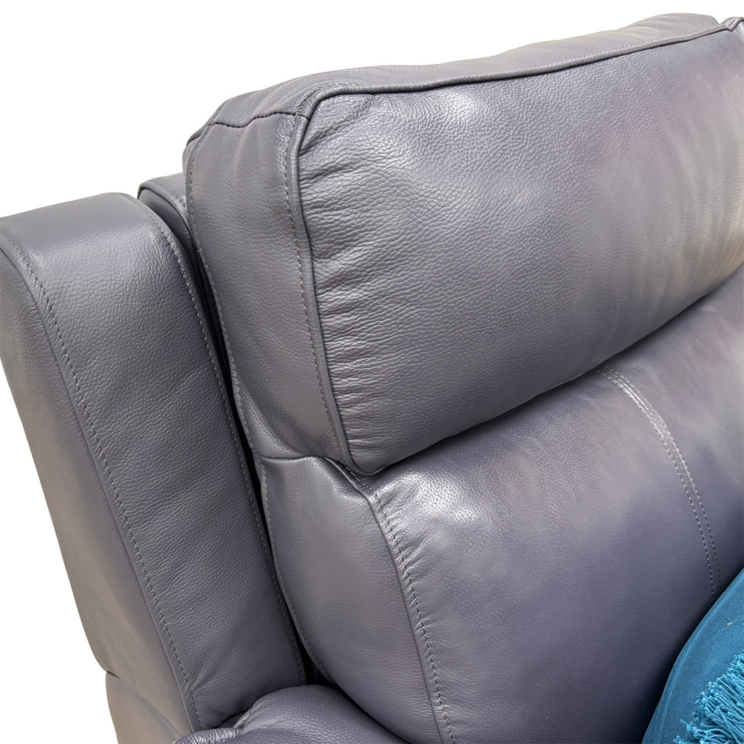 'Oslo' Lavender Grey Leather Power Recliner Armchair with Power Headrest