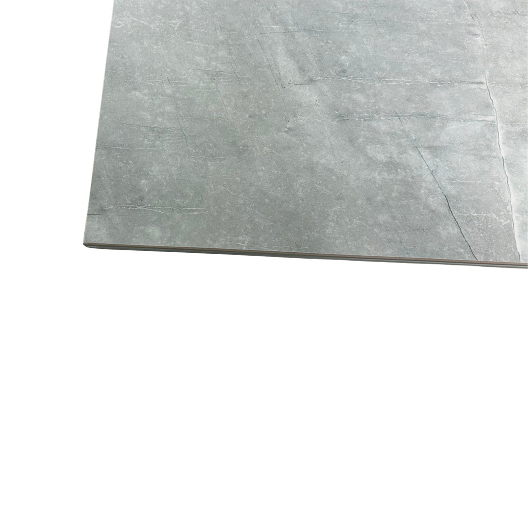 ‘Grigio' Glossy Marble-Effect Fixed Dining Table