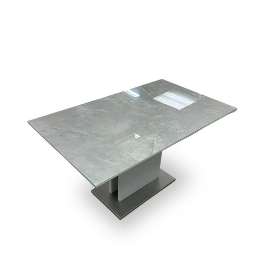 ‘Grigio' Glossy Marble-Effect Fixed Dining Table
