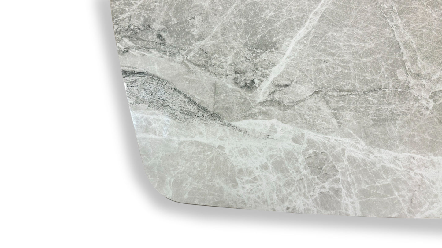 'Merlin' Marble Effect Ceramic Top Large Pop Up Extending Dining Table