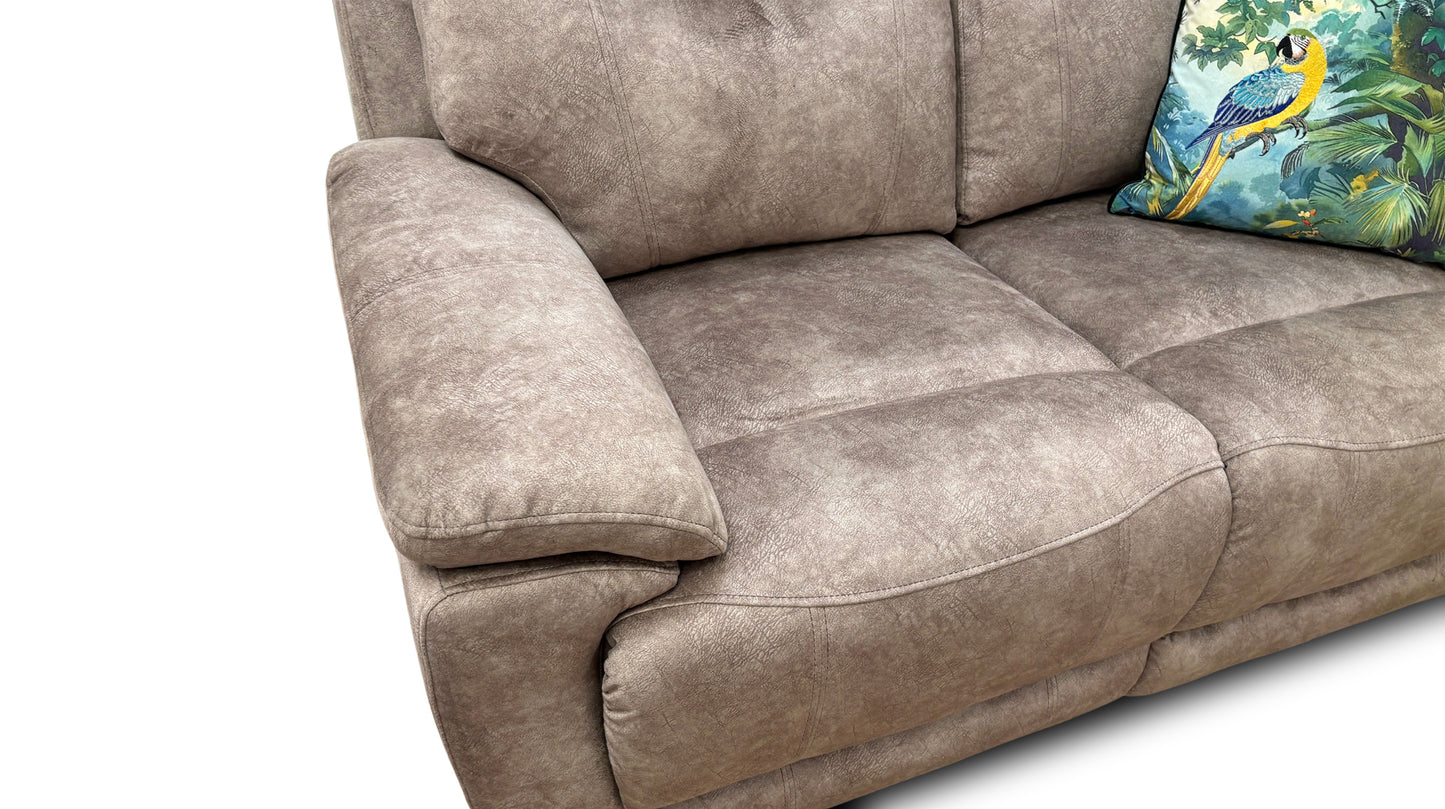 ‘Sloane’ Marble Charcoal Grey Velvet 3 + 2 Seater Fabric Power Recliner Sofa Set