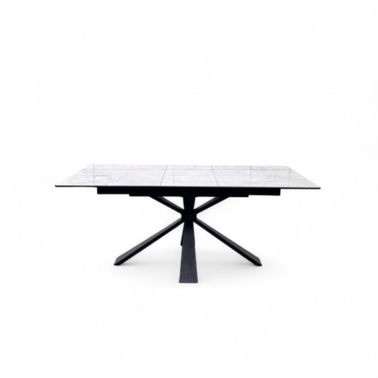 'Crete’ White Ceramic Top 140cm Small Extending Dining Table