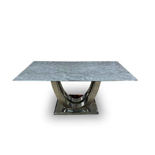 'Donnie’ Grey Real Marble Dining Table