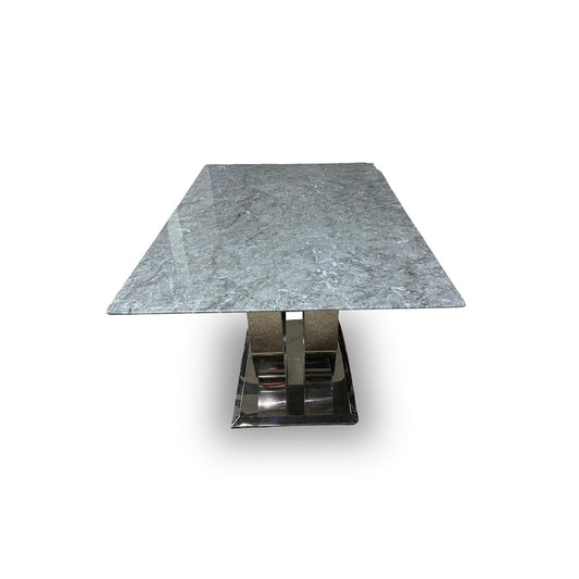 'Donnie’ Grey Real Marble Dining Table