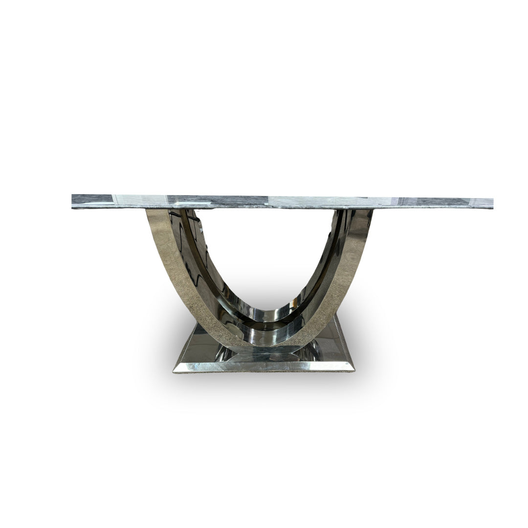 'Donnie’ Grey Real Marble Dining Table