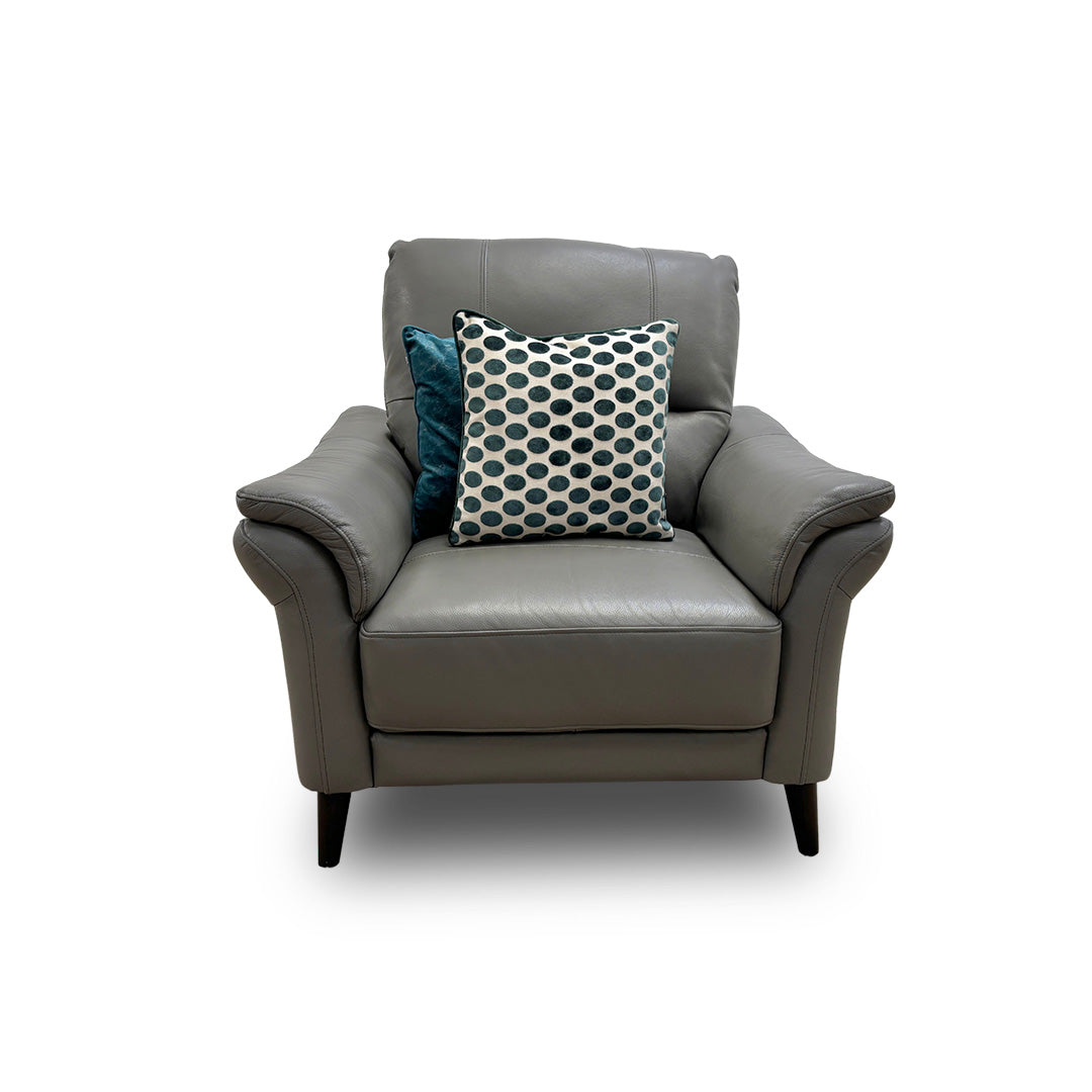 ‘Winner’ Elephant Grey Oslo Cat-40/15 Leather Armchair