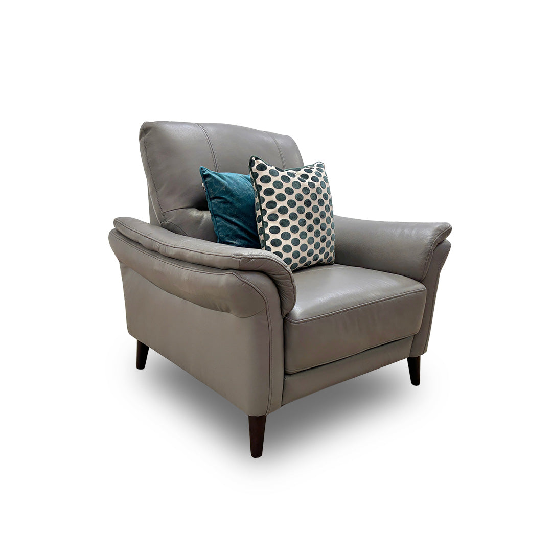 ‘Winner’ Elephant Grey Oslo Cat-40/15 Leather Armchair