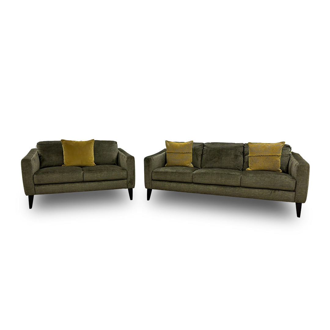 ‘Oslo’ Olive Green Vogue Velvet 3 + 2 Seater Sofa Set