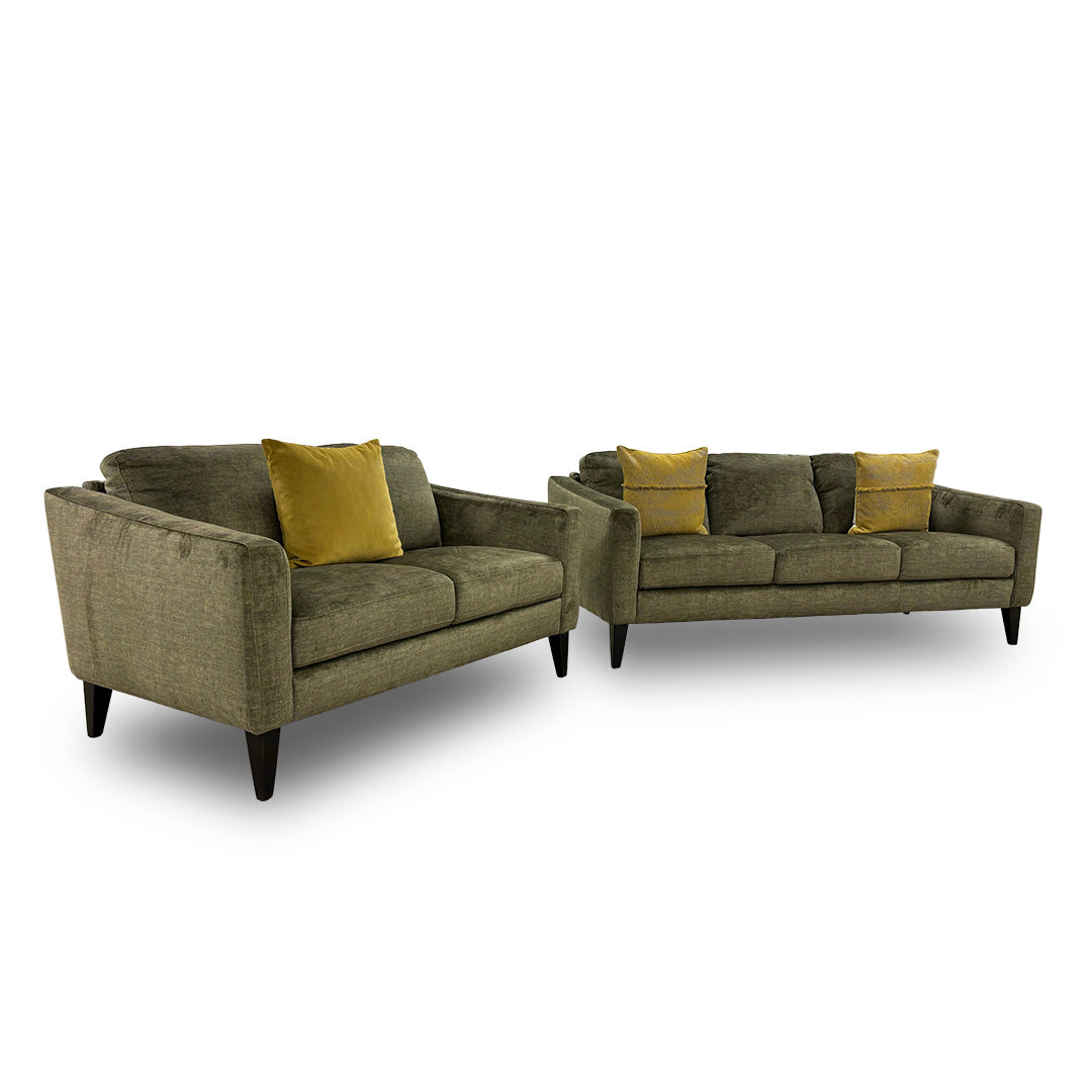‘Oslo’ Olive Green Vogue Velvet 3 + 2 Seater Sofa Set