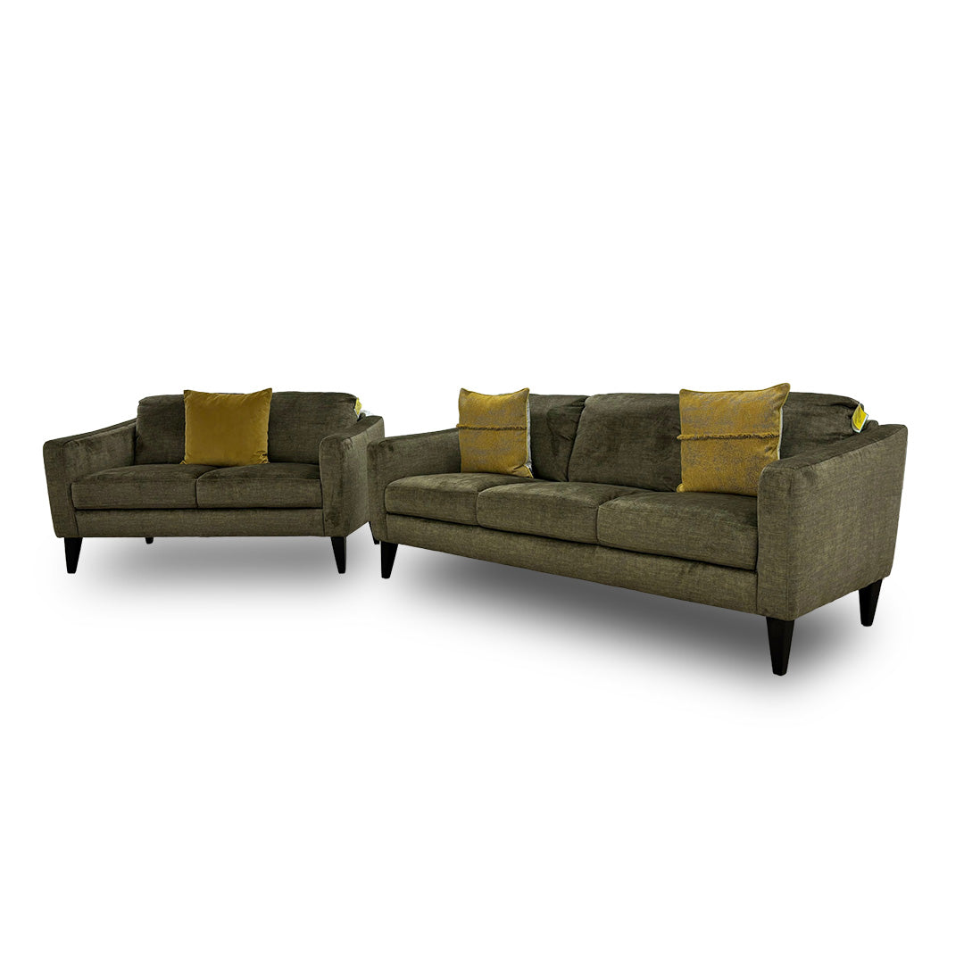 ‘Oslo’ Olive Green Vogue Velvet 3 + 2 Seater Sofa Set