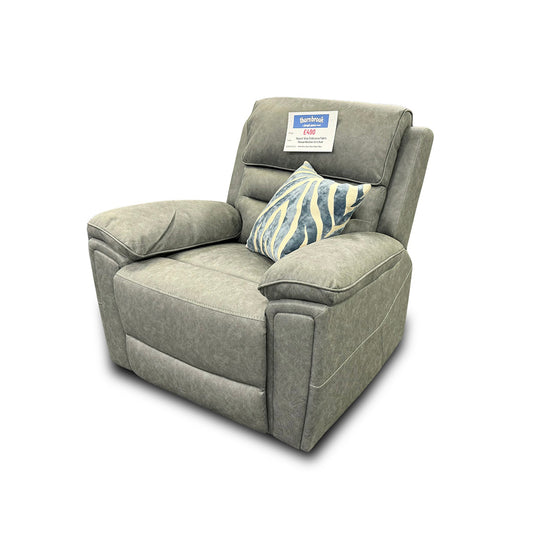 ‘Azzurri’ Grey Endurance Fabric Manual Recliner Armchair